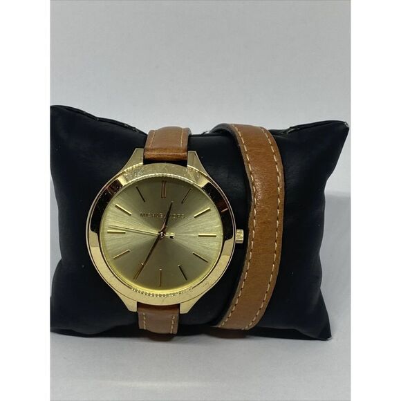 Michael Kors MK2256 Women's Brown Leather Analog Dial Quartz Wrist Watch MP180 - Picture 1 of 12